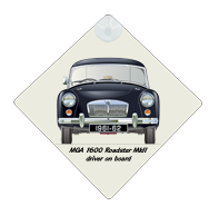 MGA 1600 Roadster MkII (hard top/disc wheels) 1961-62 Car Window Hanging Sign